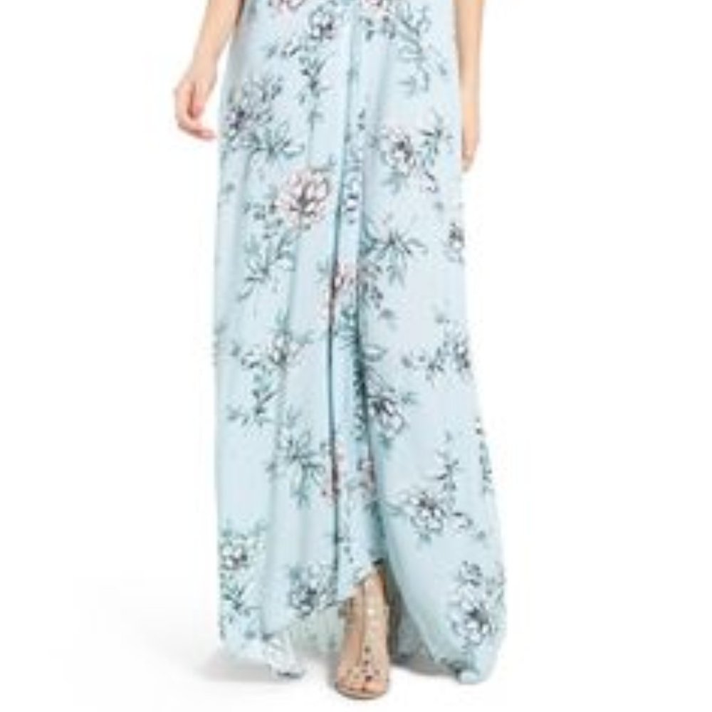 Show Me Your Mumu Logan Floral Lace Up Maxi Dress Wildflower Blue S NWT - Picture 7 of 10